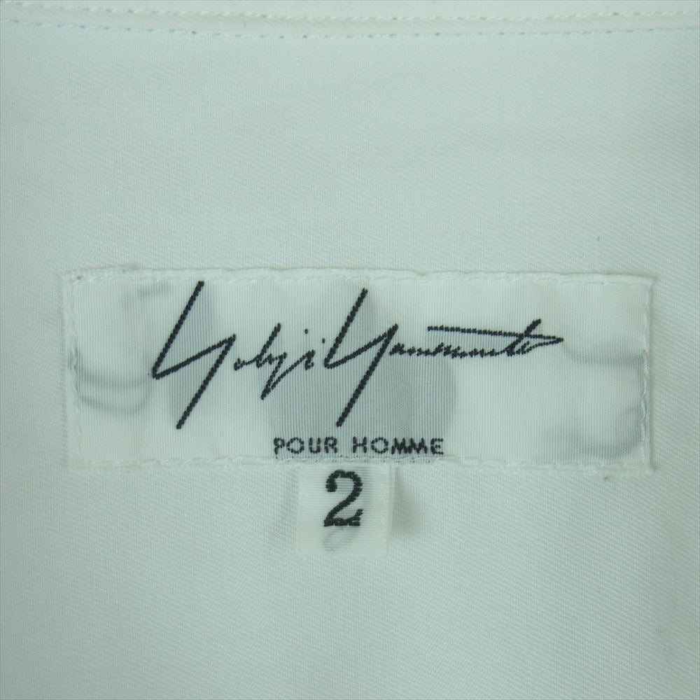 Yohji Yamamoto POUR HOMME ヨウジヤマモトプールオム HF-B02-002 PRODUCE プロデュース 被せ付き フロント二重 レイヤード 長袖 シャツ ホワイト系 2【中古】