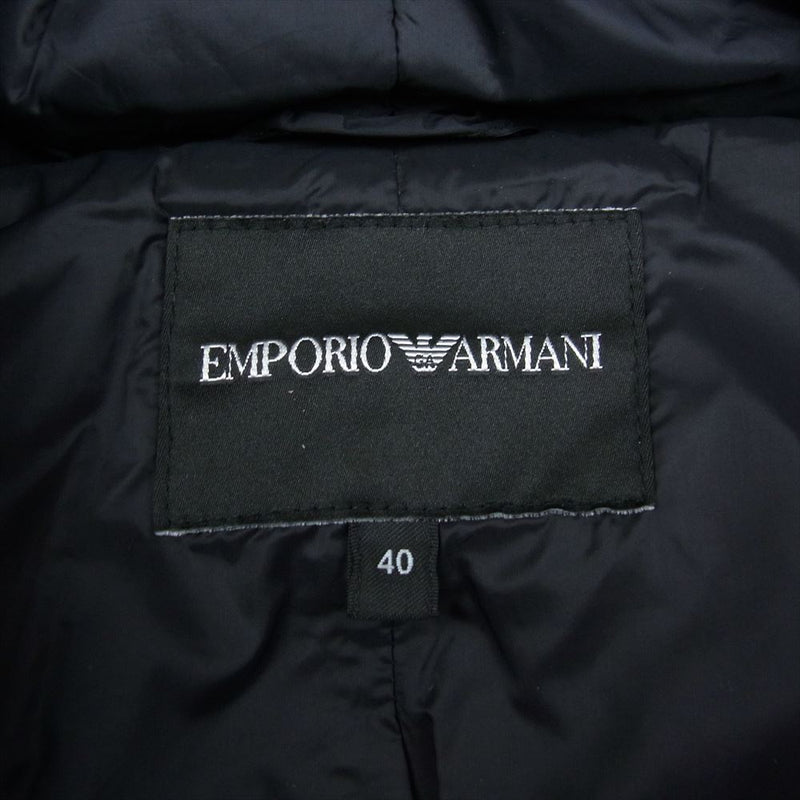 Emporio Armani エンポリオ・アルマーニ 6Z2L68 2NXBZ Asymmetrical insulated jacket 中綿 コート ブラック系 40【中古】