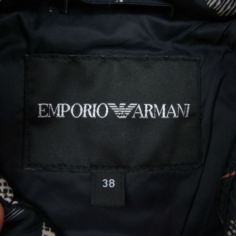 Emporio Armani エンポリオ・アルマーニ 6Z2B80 Bomber jacket 総柄 ロゴ キルティング ボンバー ジャケット ブルゾン ブラック系 38【中古】