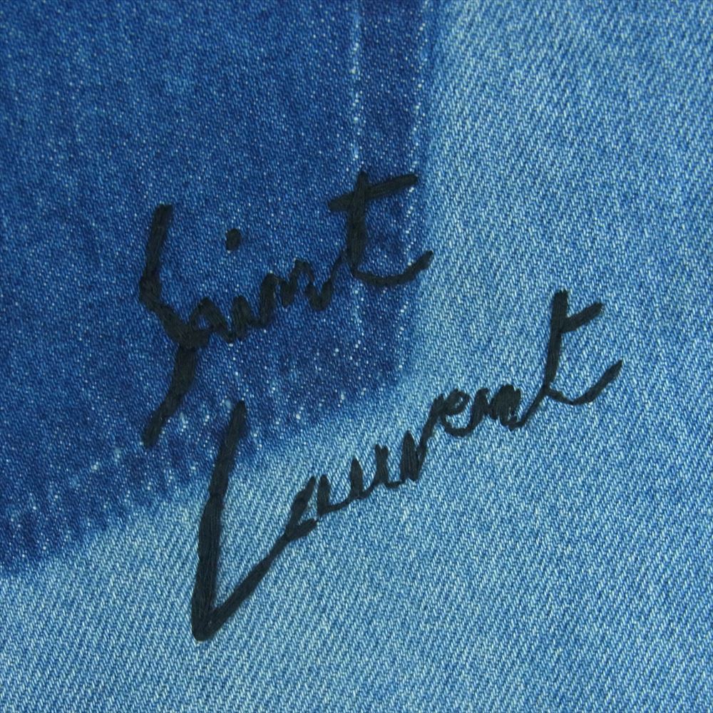 SAINT LAURENT サンローラン 483058 Y883L 国内正規品 バックロゴ刺繍 スキニー デニム パンツ インディゴブルー系 29【中古】