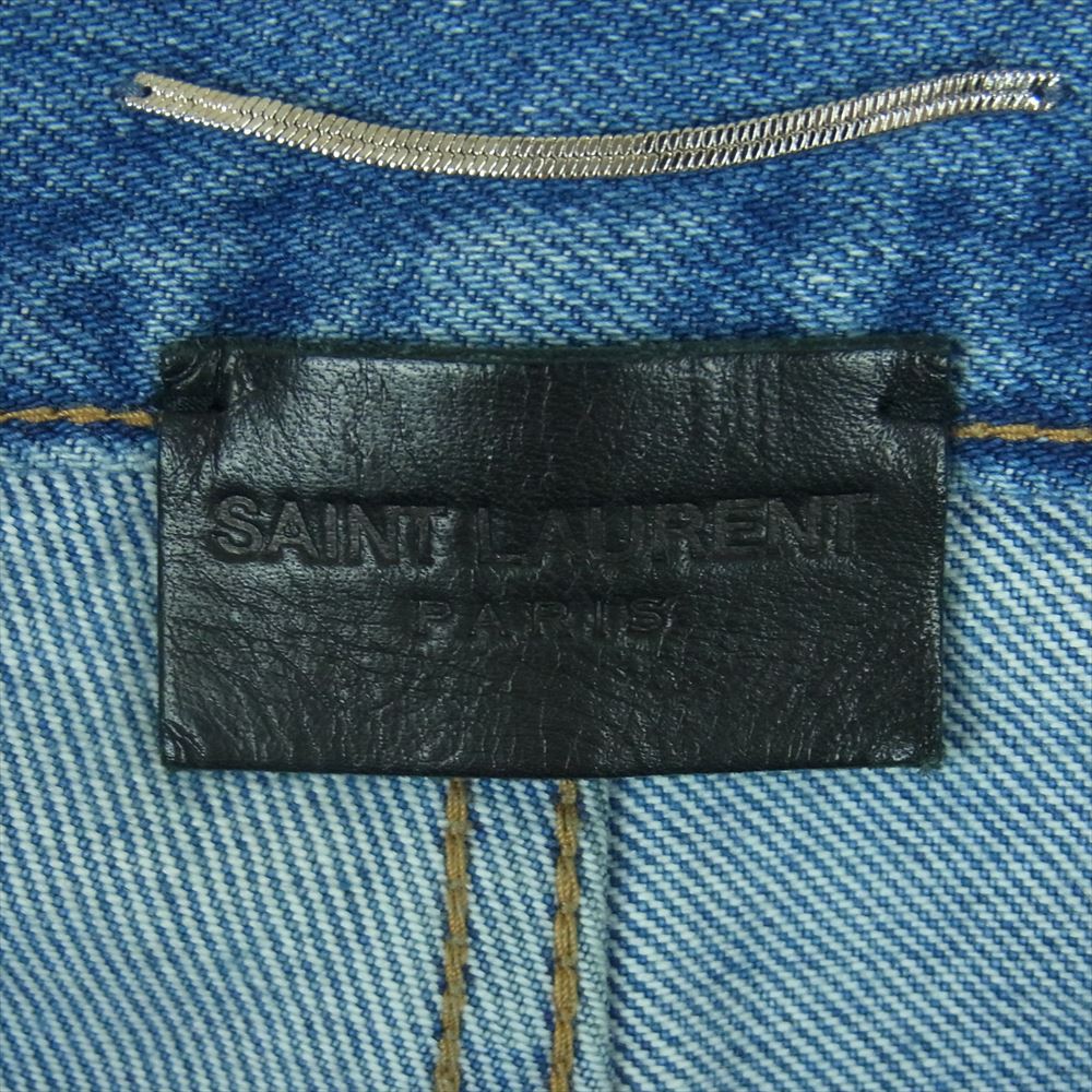 SAINT LAURENT サンローラン 483058 Y883L 国内正規品 バックロゴ刺繍 スキニー デニム パンツ インディゴブルー系 29【中古】