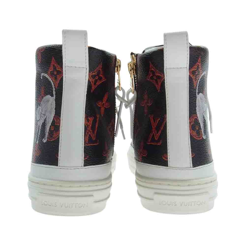 LOUIS VUITTON ルイ・ヴィトン ステラーライン モノグラム キャット ハイカット レザー スニーカー マルチカラー系 36【極上美品】【中古】