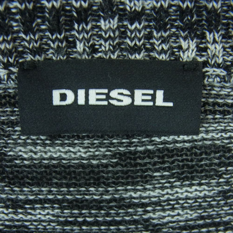 DIESEL ディーゼル マルチカラー ニット セーター コットン レーヨン チュニジア製 グレー系 レッド系 S【中古】