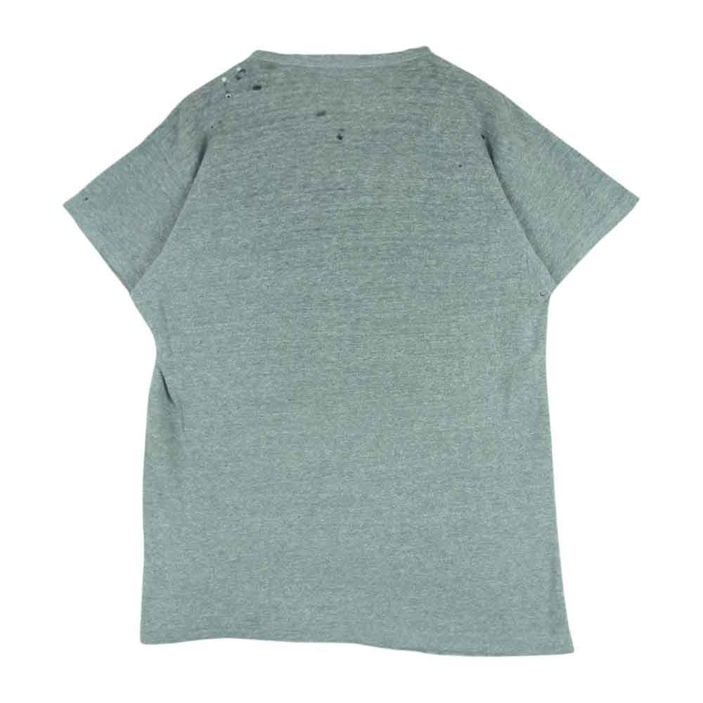 Champion チャンピオン 70s 80s バータグ中期 OBERLIN 半袖 Tシャツ コットン レーヨン アメリカ製 グレー系 L【中古】