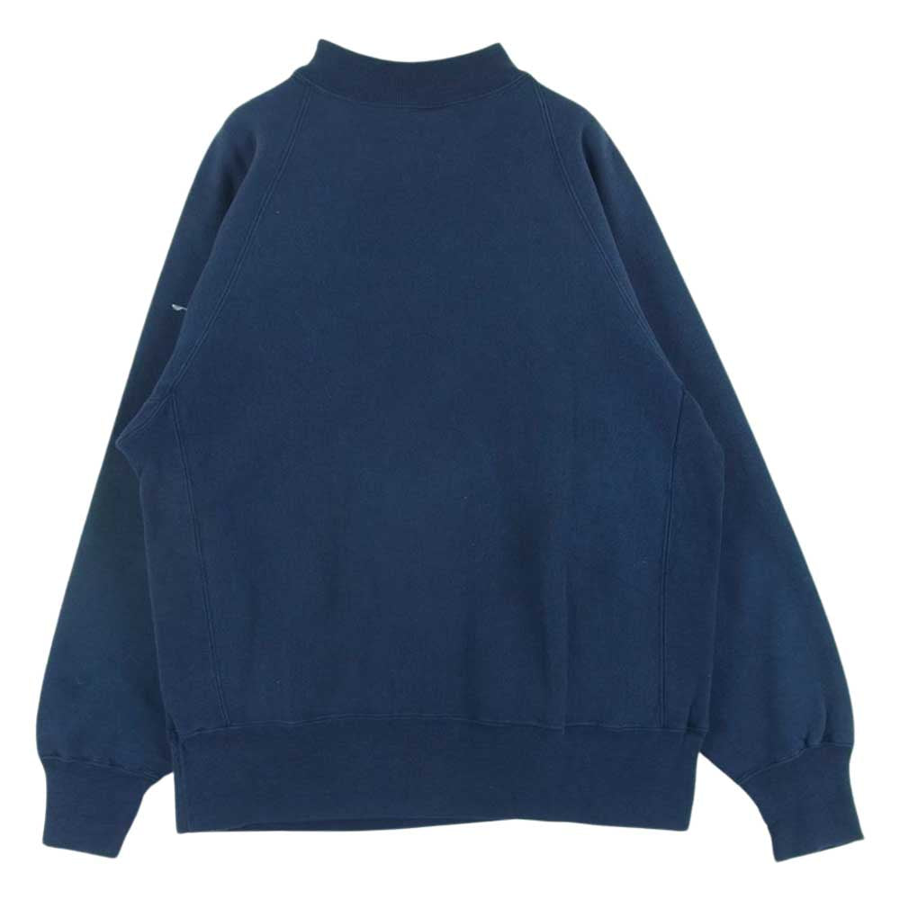 Champion チャンピオン 90s ヴィンテージ 刺繍タグ NOTREDAME ハイネック ポケット付き リバースウィーブ スウェット トレーナー ネイビー系 L【中古】