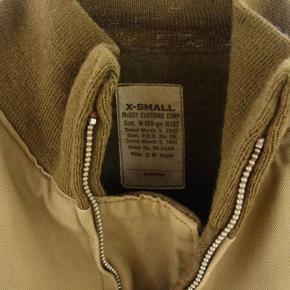 The REAL McCOY'S ザリアルマッコイズ W-669-qm-16393 TANKERS タンカース ミリタリー ジャケット カーキ系 XS【中古】