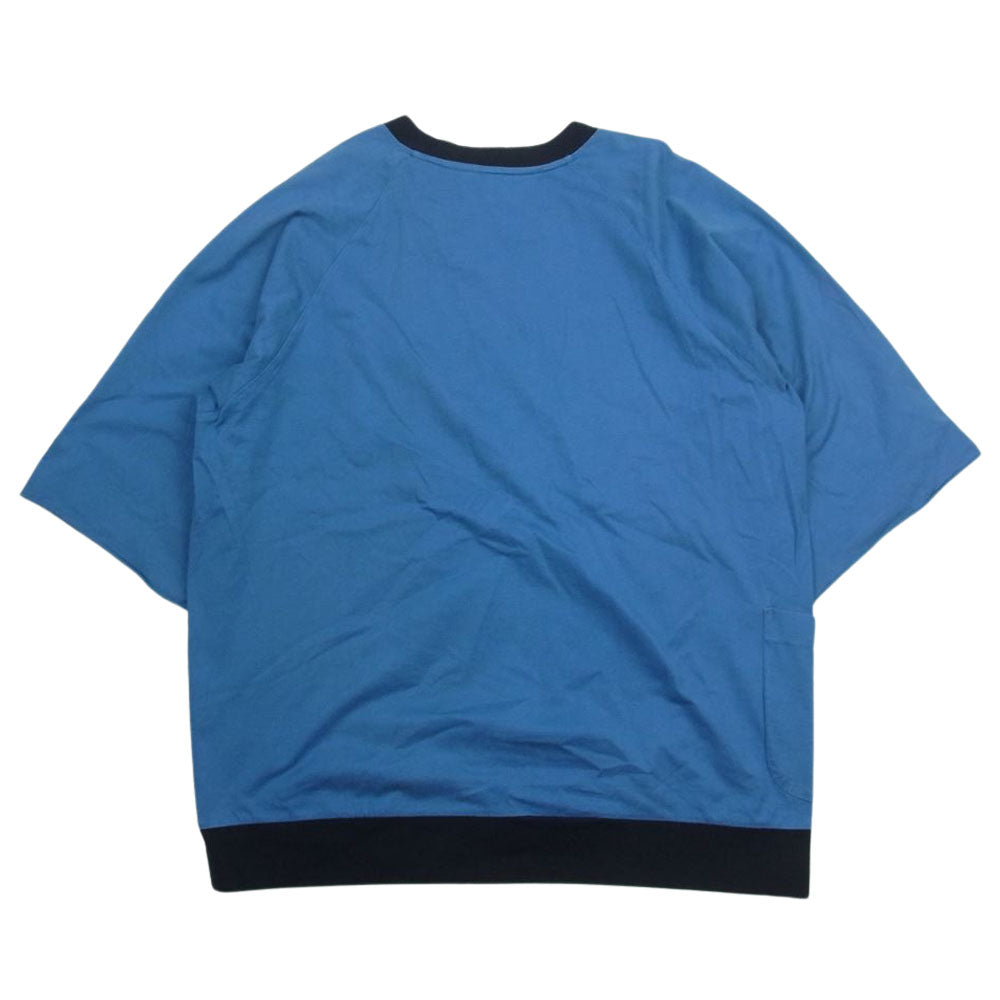 SUNSEA サンシー タチキリ 裾ポケット クルーネック 半袖 Tシャツ ブルー系 3【中古】