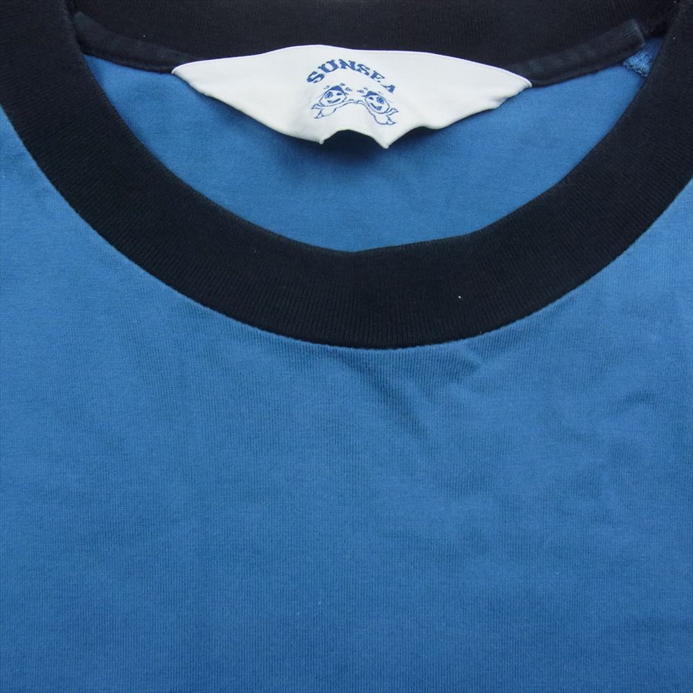 SUNSEA サンシー タチキリ 裾ポケット クルーネック 半袖 Tシャツ ブルー系 3【中古】