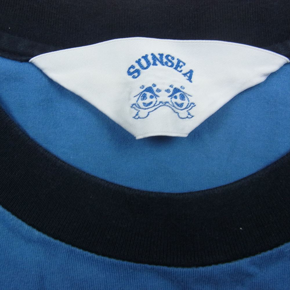 SUNSEA サンシー タチキリ 裾ポケット クルーネック 半袖 Tシャツ ブルー系 3【中古】