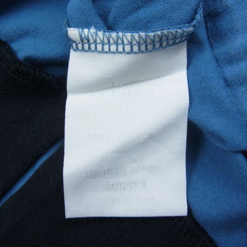 SUNSEA サンシー タチキリ 裾ポケット クルーネック 半袖 Tシャツ ブルー系 3【中古】
