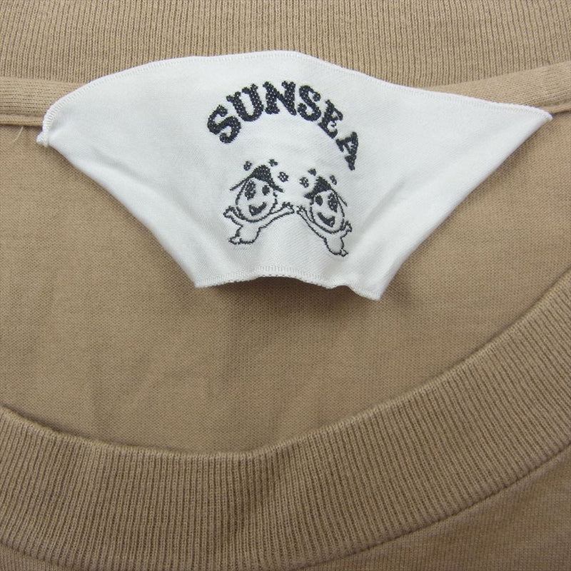 SUNSEA サンシー 19SS 19S02 レイヤード サイドスリット クルーネック 半袖 Tシャツ ベージュ系 2【中古】