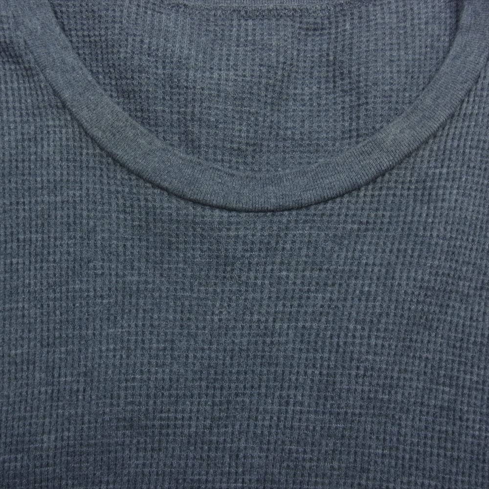 SUNSEA サンシー デニムエルボーパッチ ワッフル 長袖 Tシャツ グレー系 2【中古】