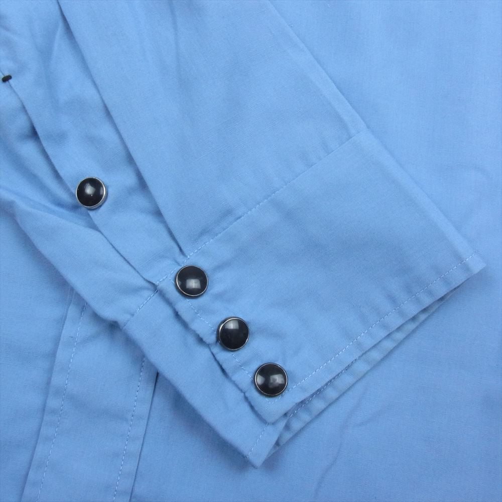 SUNSEA サンシー 18AW 18A24 Vincents Shirt ノーカラー バンドカラー 長袖 シャツ ブルー ブルー系 2【中古】