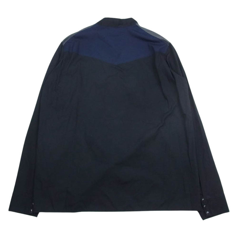 SUNSEA サンシー 18AW 18A24 Vincents Shirt ノーカラー バンドカラー 長袖 シャツ ブラック ブラック系 2【中古】