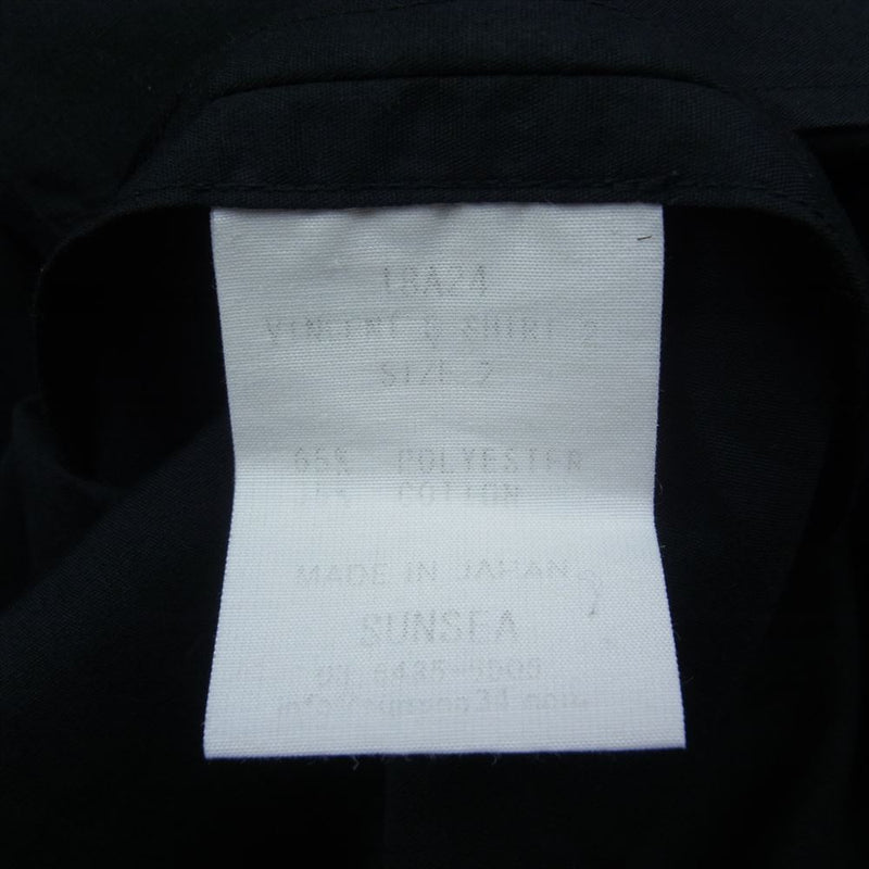 SUNSEA サンシー 18AW 18A24 Vincents Shirt ノーカラー バンドカラー 長袖 シャツ ブラック ブラック系 2【中古】