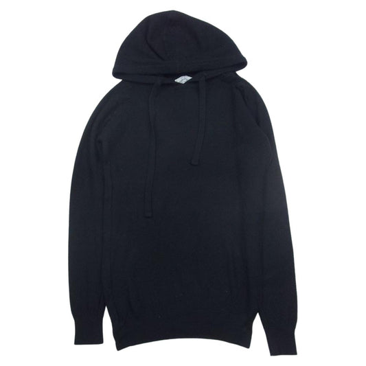 JOHN SMEDLEY ジョンスメドレー イギリス製 メリノウール  ニット プルオーバ― パーカー ブラック系 XS【中古】