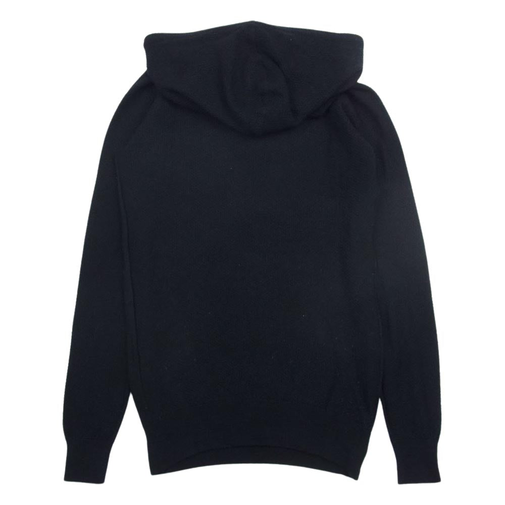 JOHN SMEDLEY ジョンスメドレー イギリス製 メリノウール  ニット プルオーバ― パーカー ブラック系 XS【中古】