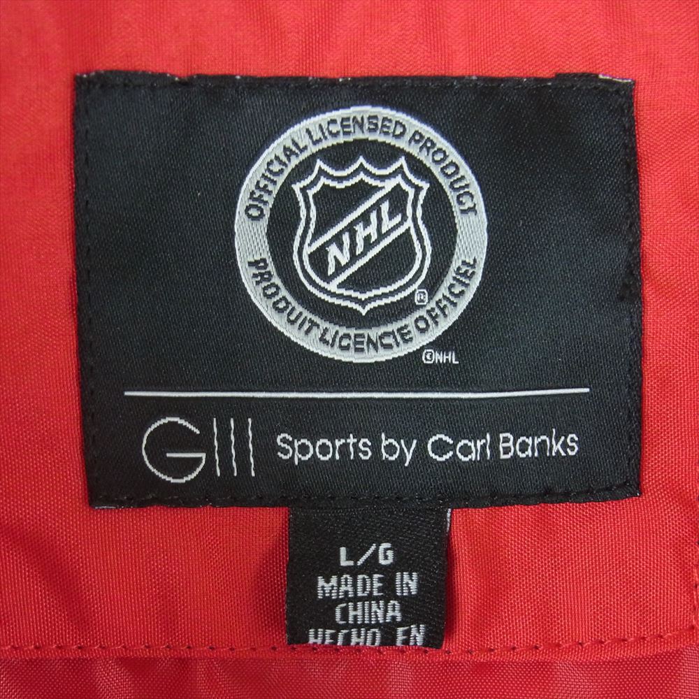 ジースリー NHL Chicago Blackhawks シカゴ ブラックホークス ハーフジップ ジャケット レッド系 L【中古】