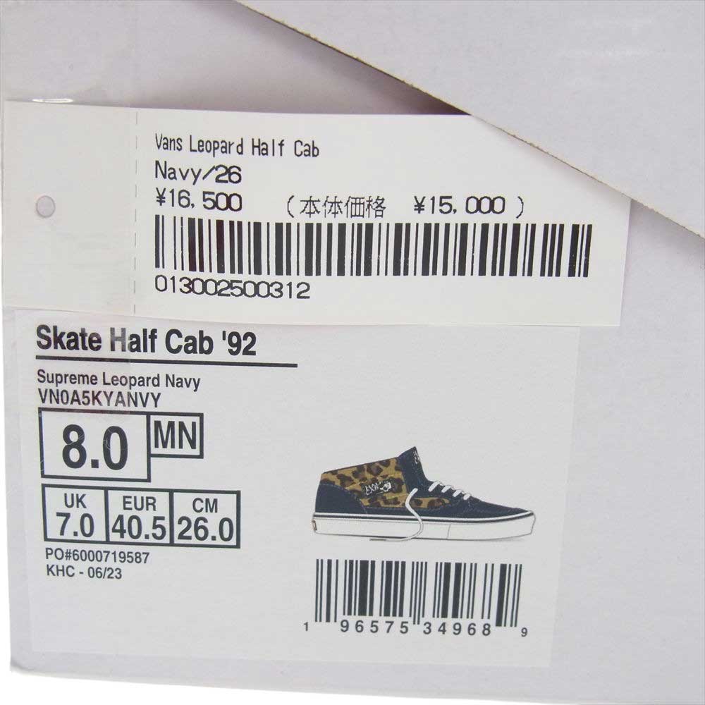 Supreme シュプリーム 23AW Vans バンズ Leopard Half Cab レオパード ハーフキャブ スニーカー Navy マルチカラー系 26.0cm【新古品】【未使用】【中古】