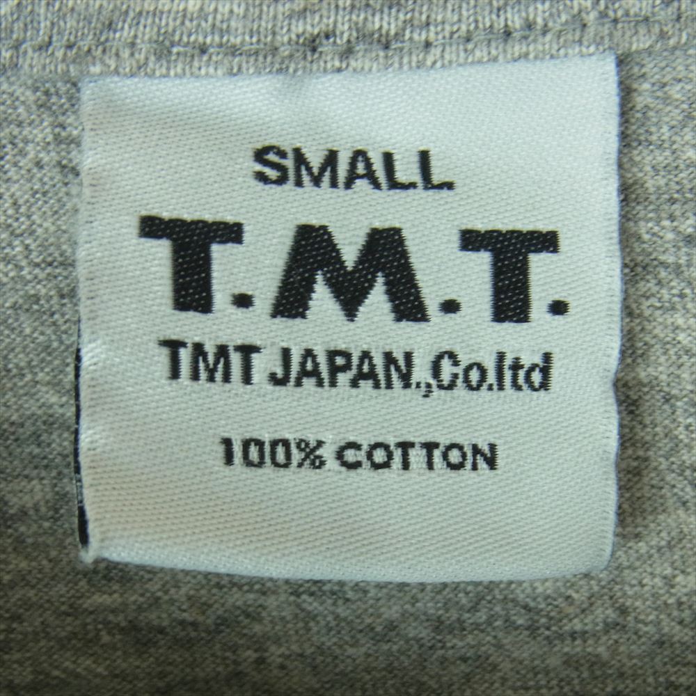 TMT ティーエムティー フラワー ロゴ プリント 半袖 Tシャツ コットン 日本製 グレー系 S【新古品】【未使用】【中古】