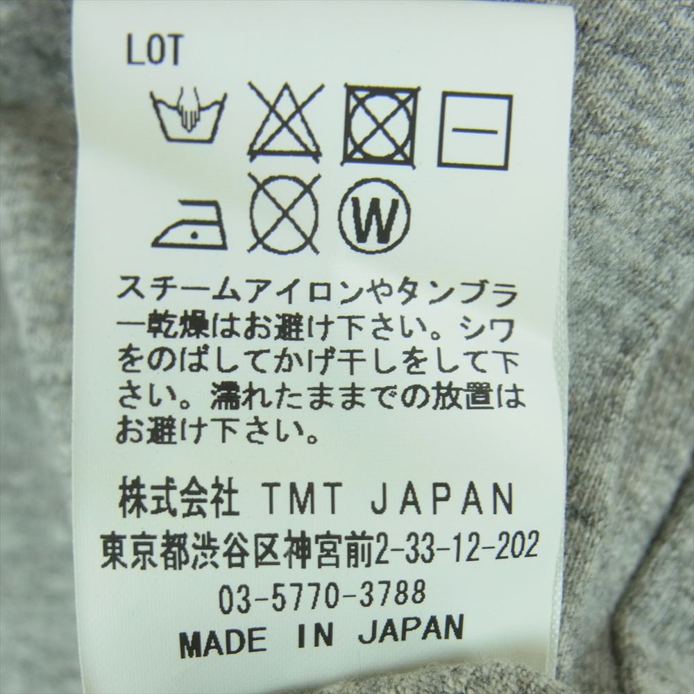 TMT ティーエムティー フラワー ロゴ プリント 半袖 Tシャツ コットン 日本製 グレー系 S【新古品】【未使用】【中古】
