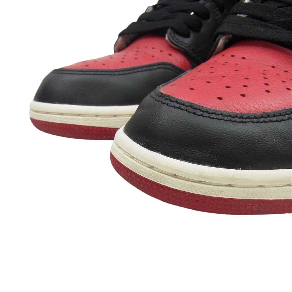 NIKE ナイキ 555088-610 Air Jordan 1 Retro High OG Bred Toe エアジョーダン レトロ ハイ ブレッド トゥ ホワイト系 レッド系 US9.5【中古】