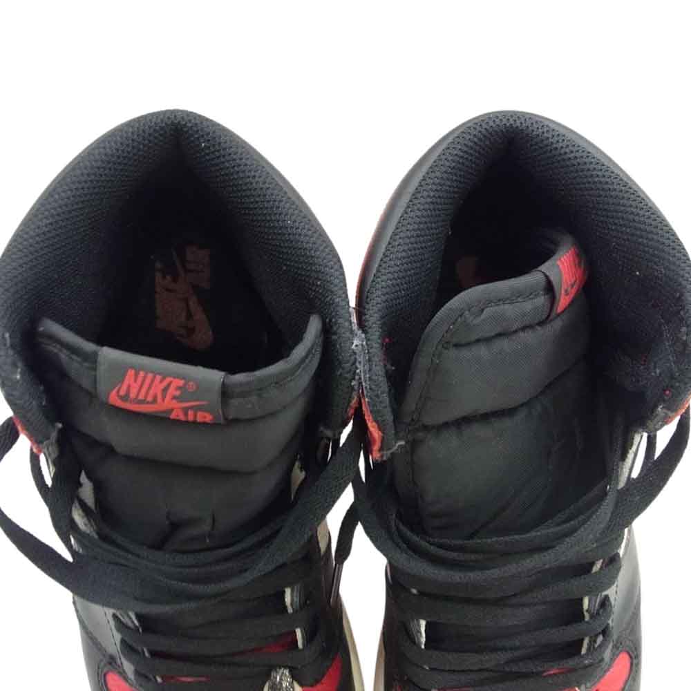 NIKE ナイキ 555088-610 Air Jordan 1 Retro High OG Bred Toe エアジョーダン レトロ ハイ ブレッド トゥ ホワイト系 レッド系 US9.5【中古】