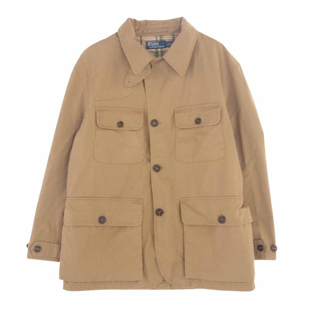 POLO RALPH LAUREN ポロ・ラルフローレン 裏地チェック ジャケット ライトブラウン系 XL【中古】