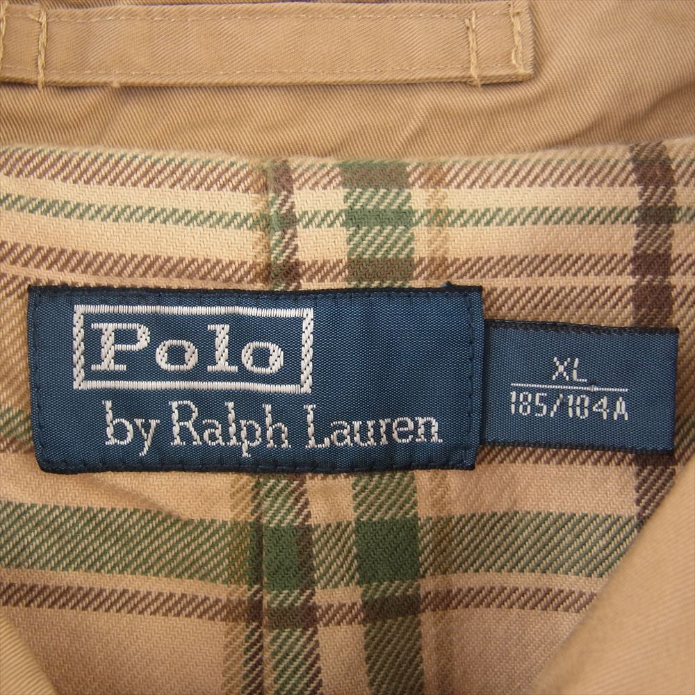 POLO RALPH LAUREN ポロ・ラルフローレン 裏地チェック ジャケット ライトブラウン系 XL【中古】