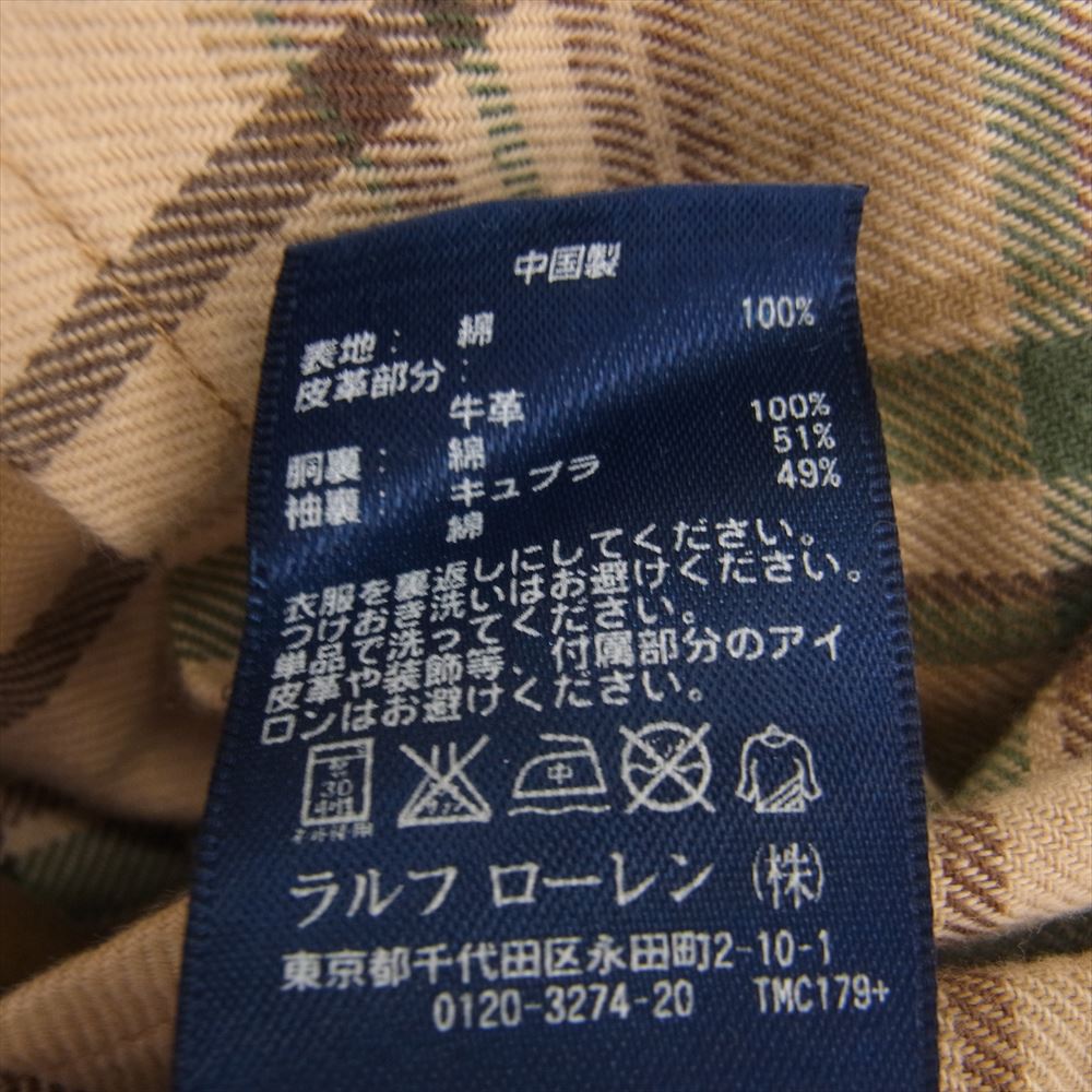 POLO RALPH LAUREN ポロ・ラルフローレン 裏地チェック ジャケット ライトブラウン系 XL【中古】