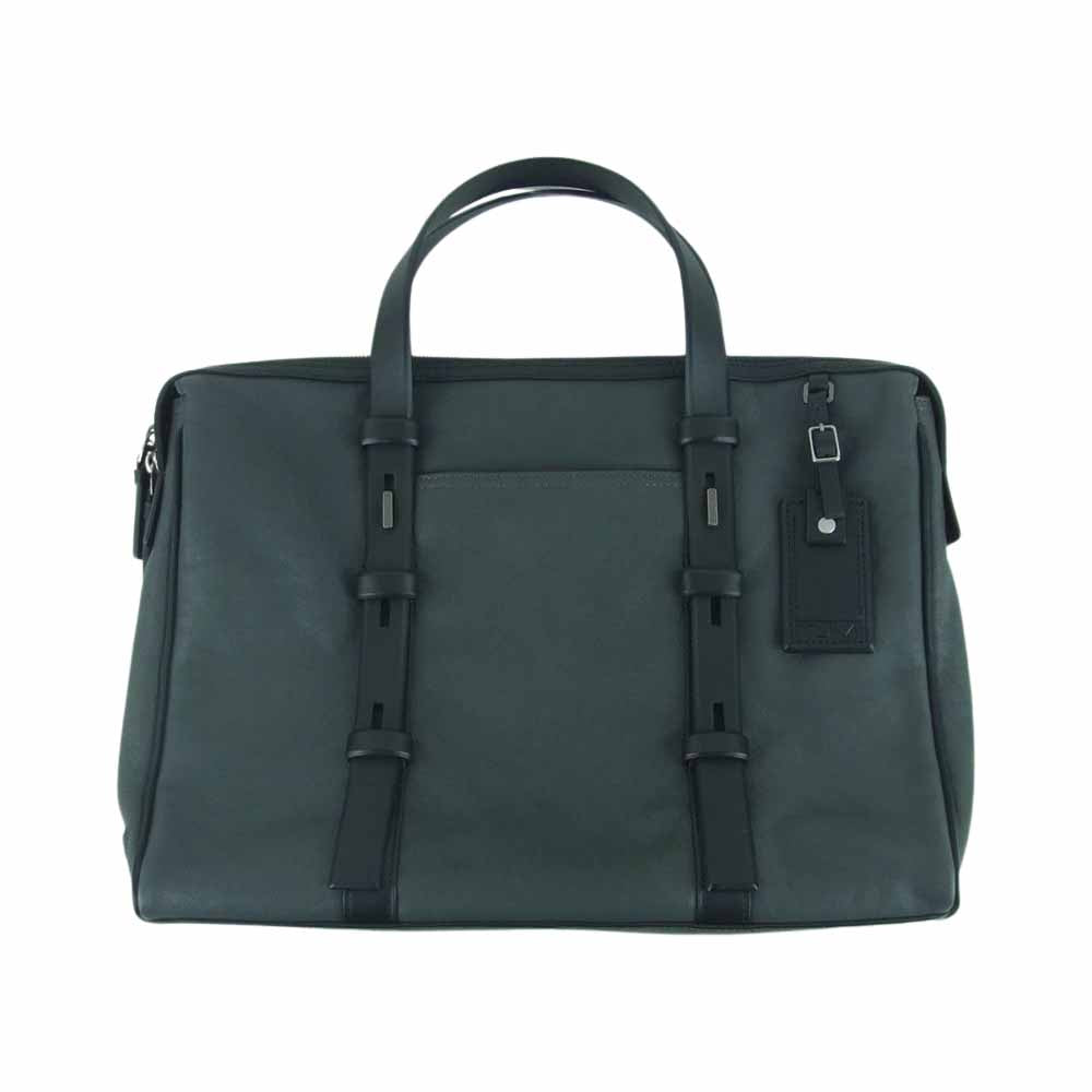 TUMI トゥミ 68917IRN MISSION HARRISON Leather Briefcase ミッション ハリソン レザー ブリーフケース バッグ グレー系【中古】