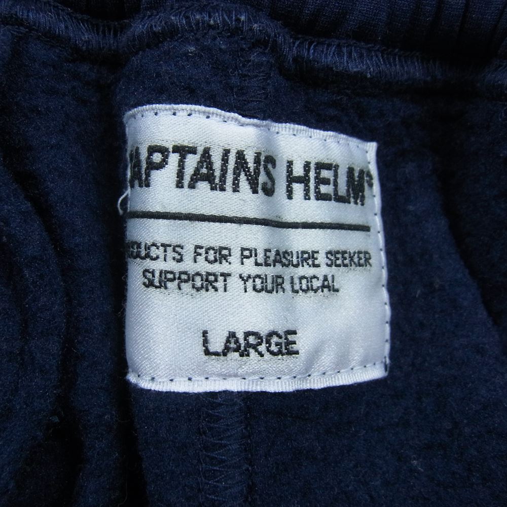 キャプテンズヘルム ロゴ 刺繍 ジャージー パンツ ネイビー系 L【中古】