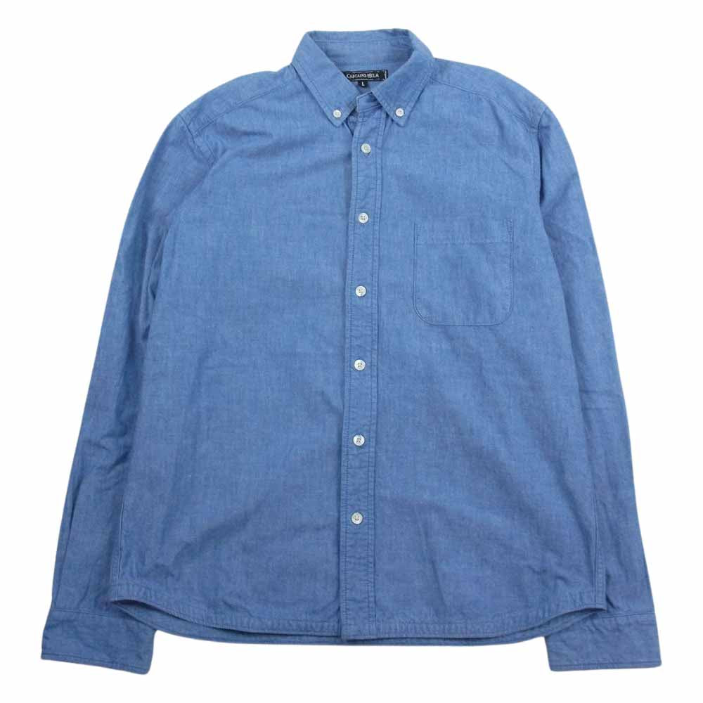 キャプテンズヘルム シャンブレー ボタンダウン 長袖 シャツ インディゴブルー系 L【中古】
