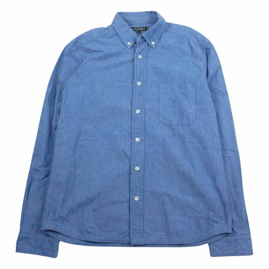 キャプテンズヘルム シャンブレー ボタンダウン 長袖 シャツ インディゴブルー系 L【中古】