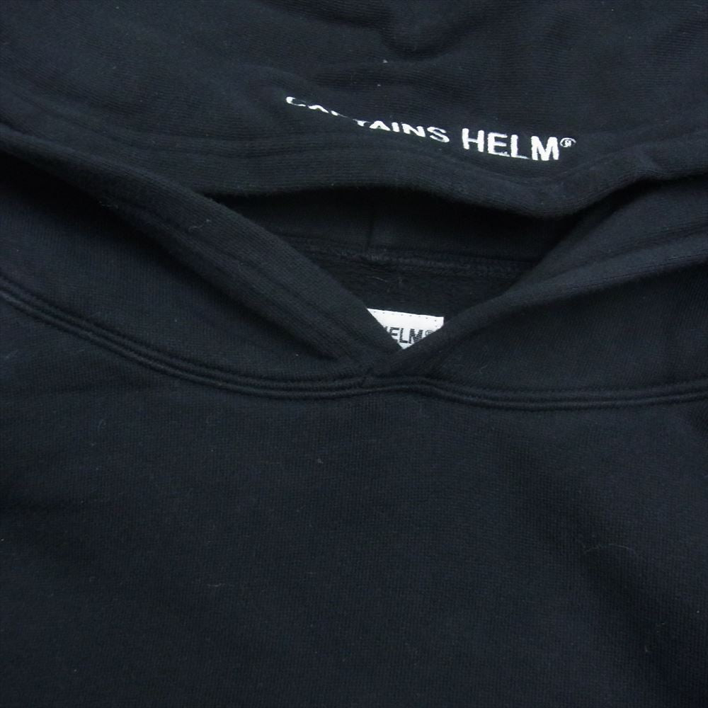 キャプテンズヘルム LAYERED HOODIE サーマル レイヤード プルオーバー パーカー ブラック系 L【中古】