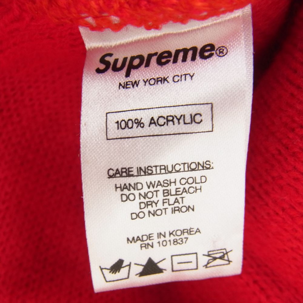 Supreme シュプリーム 16AW 3M Reflective Repeat Beanie リフレクティブ リピート ビーニー ロゴ ニット キャップ 帽子 レッド系【中古】
