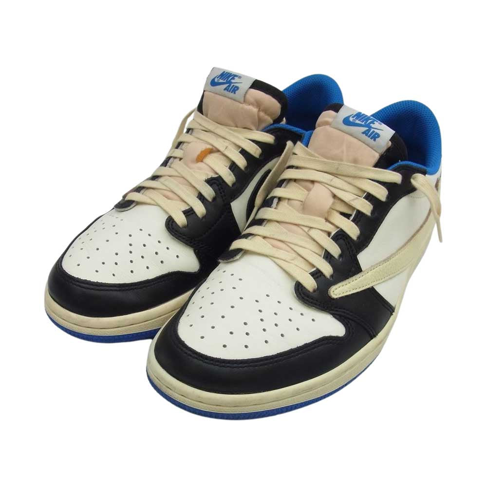 NIKE ナイキ DM7866-140 × Travis Scott トラヴィススコット × Fragment フラグメント Air Jordan 1 Low OG SP Military Blue エアジョーダン ロー ミリタリー ブルー マルチカラー系 US8【中古】