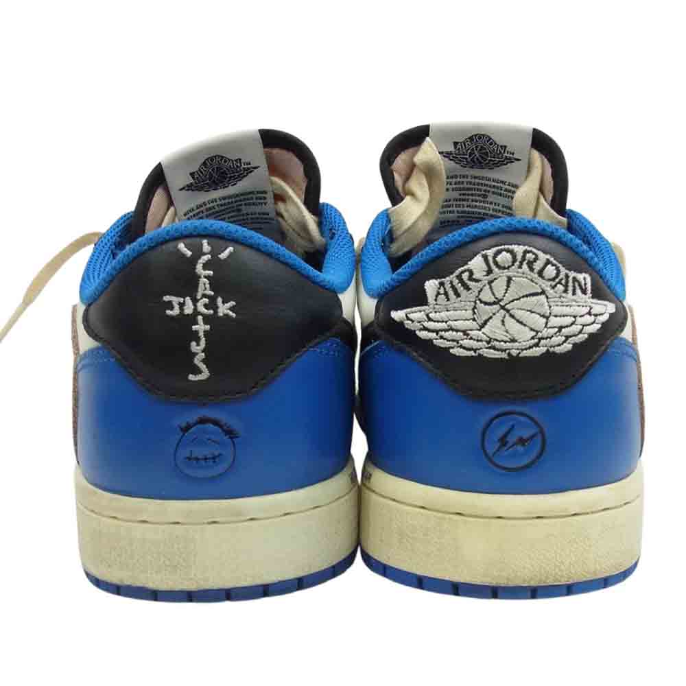 NIKE ナイキ DM7866-140 × Travis Scott トラヴィススコット × Fragment フラグメント Air Jordan 1 Low OG SP Military Blue エアジョーダン ロー ミリタリー ブルー マルチカラー系 US8【中古】