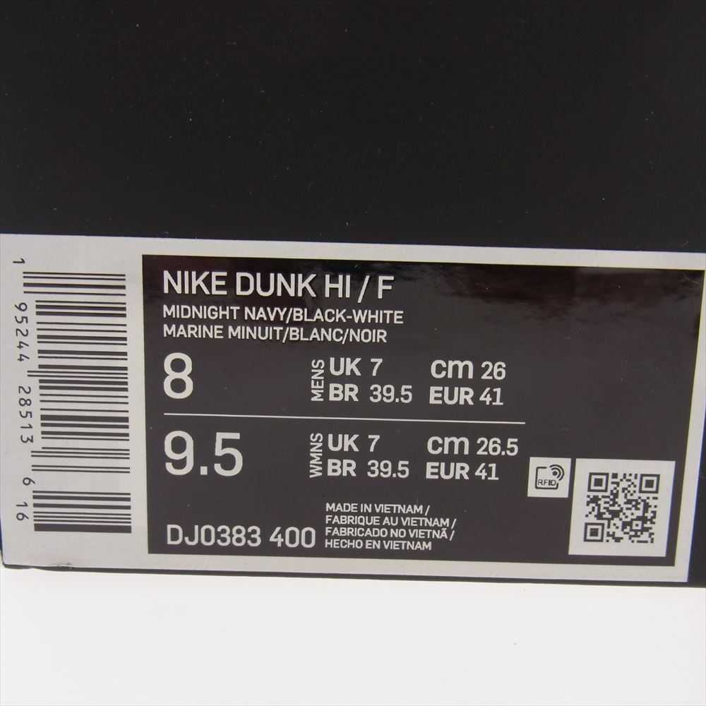 NIKE ナイキ DJ0383-400 × Fragment フラグメント Dunk High Tokyo ダンク ハイ 東京 スニーカー ブラック系 ネイビー系 26cm【新古品】【未使用】【中古】