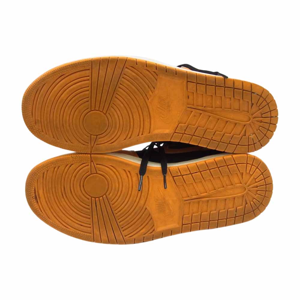 NIKE ナイキ CZ0790-801 Air Jordan 1 Mid Black Orange Peel エアジョ－ダン ワン ハイ スエード オレンジ系 ブラック系 US11【中古】