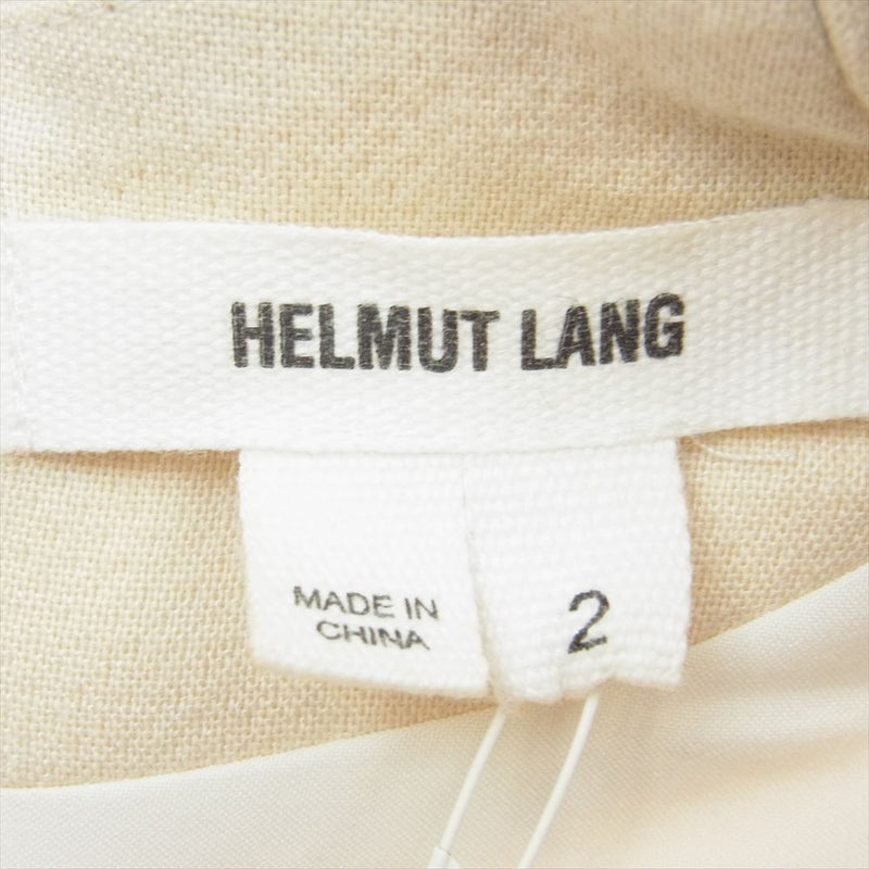 HELMUT LANG ヘルムートラング D07HW617 DRP BLT DD ウールブレンド ドレープ フロント ネルテッド ドレス ワンピース オフホワイト系 col:140 2【中古】