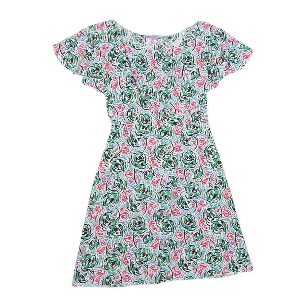 PRADA プラダ フラワー 花柄総柄 フレンチスリーブ ワンピース マルチカラー系 42【中古】