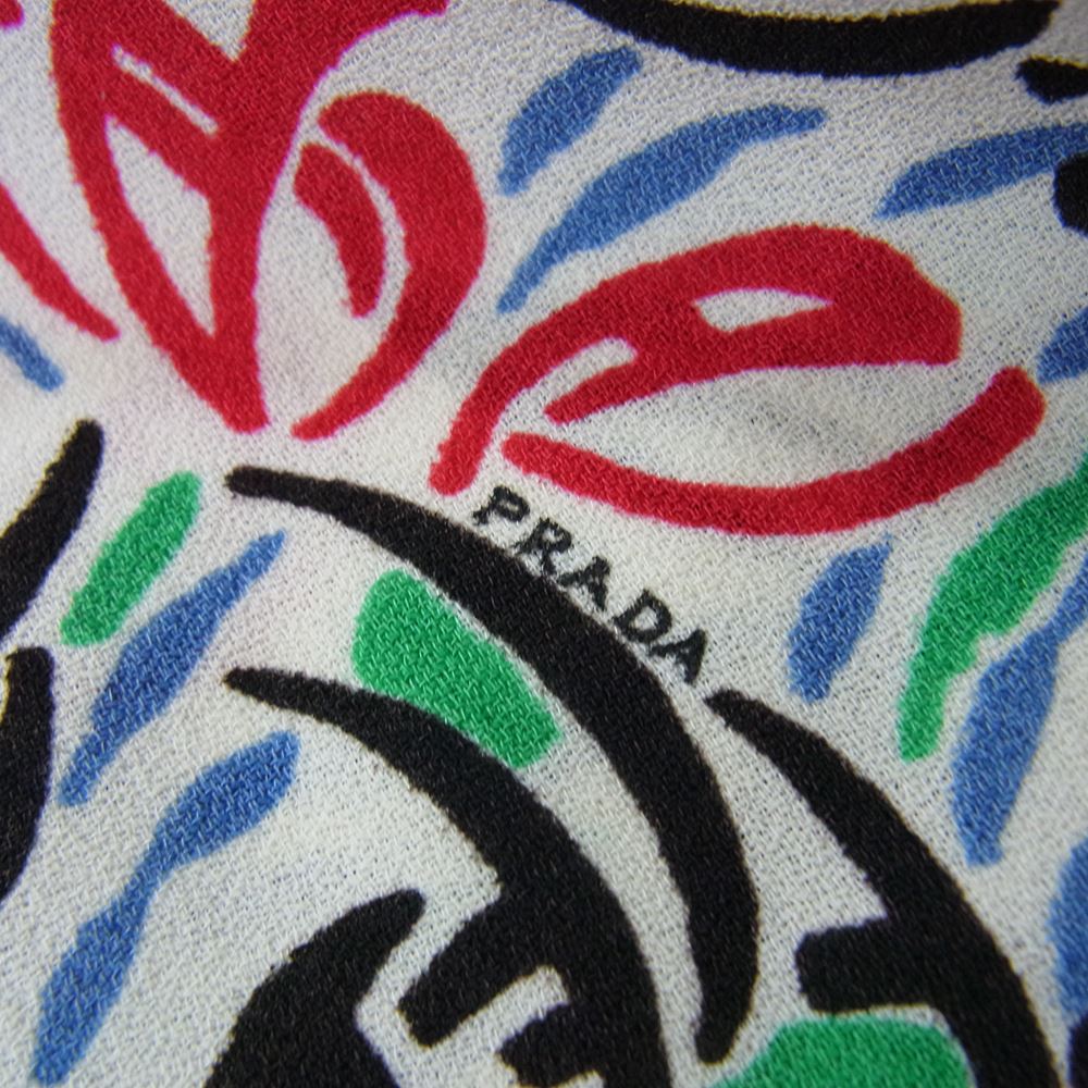 PRADA プラダ フラワー 花柄総柄 フレンチスリーブ ワンピース マルチカラー系 42【中古】