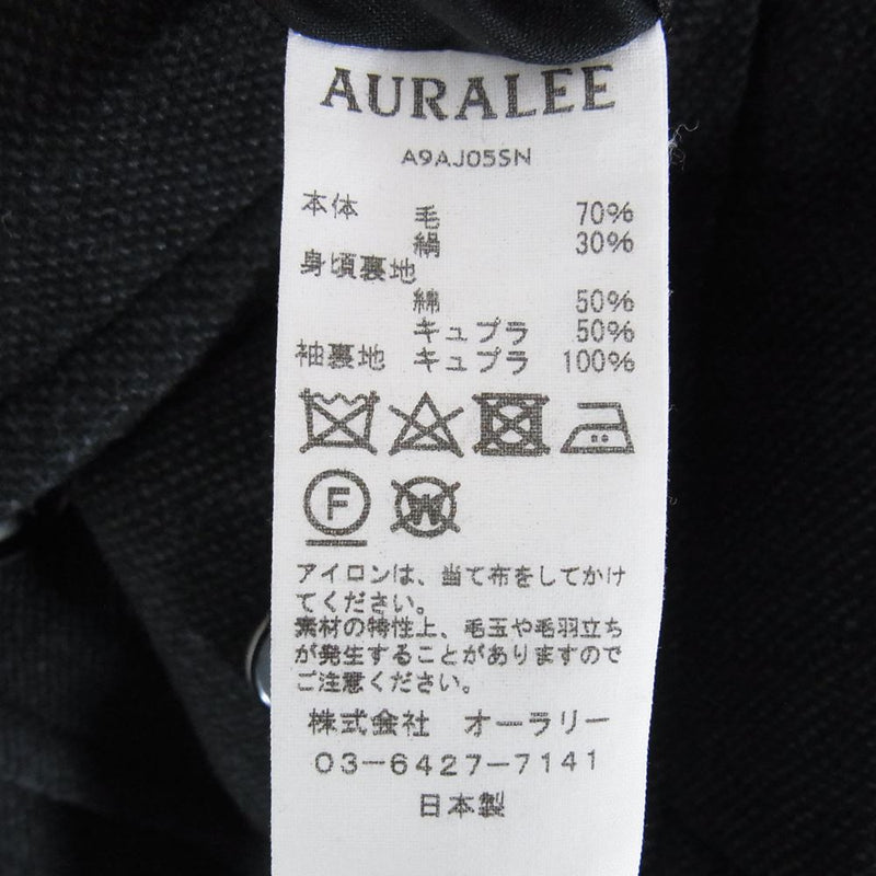 AURALEE オーラリー 19AW A9AJ05SN WOOL SILK MELTON HALF COAT ウール シルク メルトン ハーフコート ブラック系【中古】