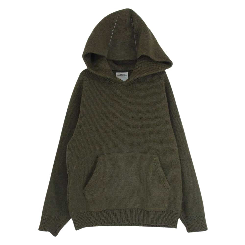 VISVIM ビズビム 15AW 0115205012006 SELMER KNIT HOODIE P.O. ニット プルオーバー パーカー フーディー カーキ系 1【中古】