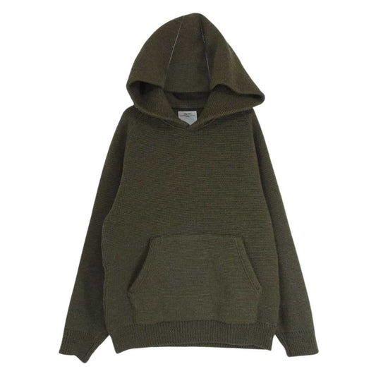VISVIM ビズビム 15AW 0115205012006 SELMER KNIT HOODIE P.O. ニット プルオーバー パーカー フーディー カーキ系 1【中古】