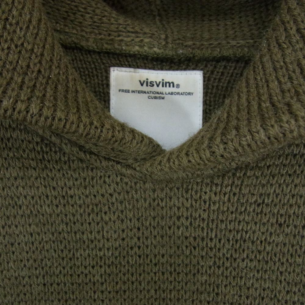 VISVIM ビズビム 15AW 0115205012006 SELMER KNIT HOODIE P.O. ニット プルオーバー パーカー フーディー カーキ系 1【中古】