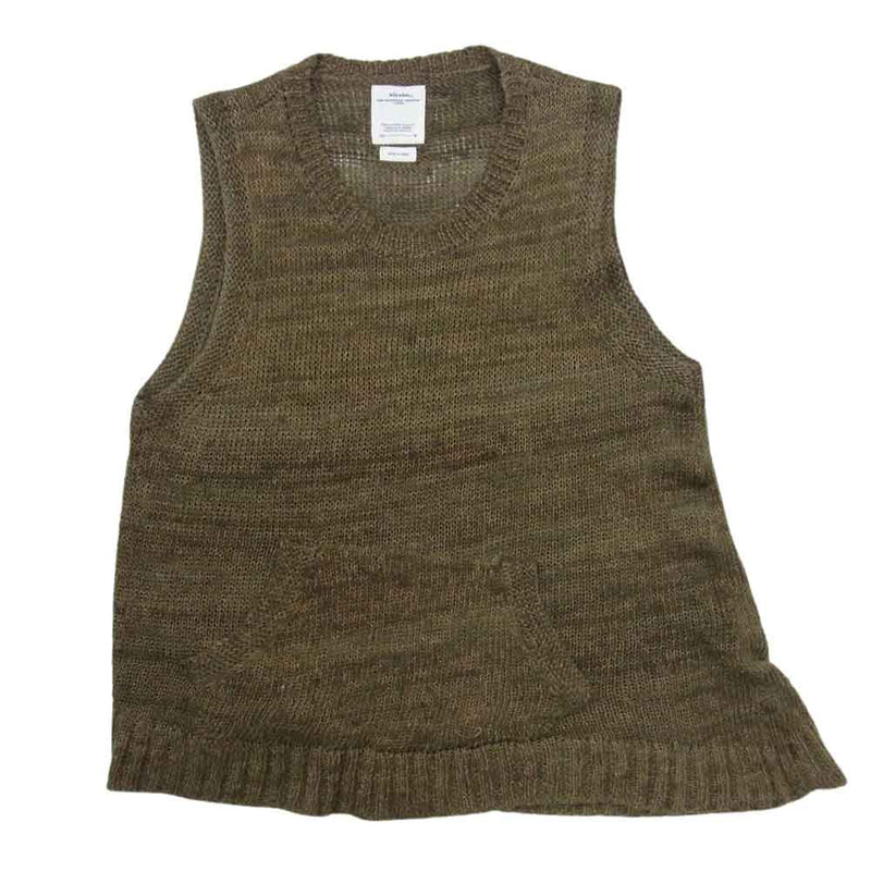 VISVIM ビズビム 20SS 0120105012002 REGIMENT CREW KNIT VEST (L/SI) レジメント クルーネック ニット ベスト ブラウン系 1【中古】