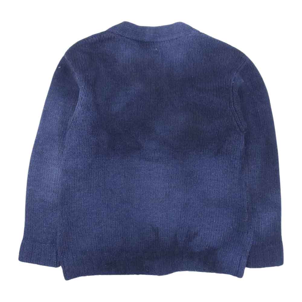 VISVIM ビズビム 18AW 0118205012003 SELMER LONG CARDIGAN UNEVEN DYE 製品染め Vネック カーディガン ニット ネイビー系 1【中古】