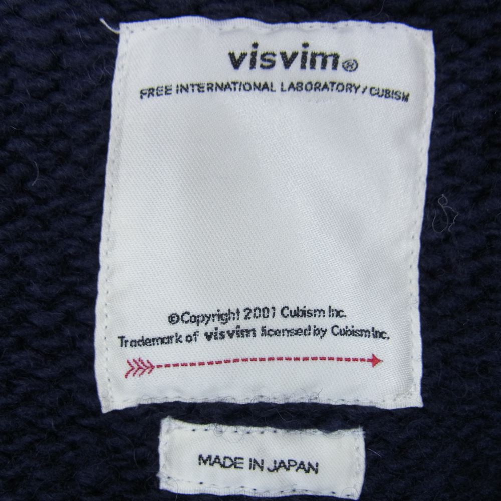 VISVIM ビズビム 18AW 0118205012003 SELMER LONG CARDIGAN UNEVEN DYE 製品染め Vネック カーディガン ニット ネイビー系 1【中古】